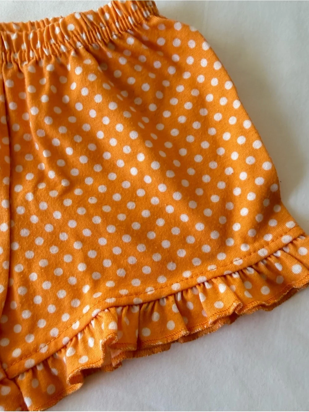 Just One You By Carter’s Orange w/ White Polka Dot Ruffled Shorts Size 12M